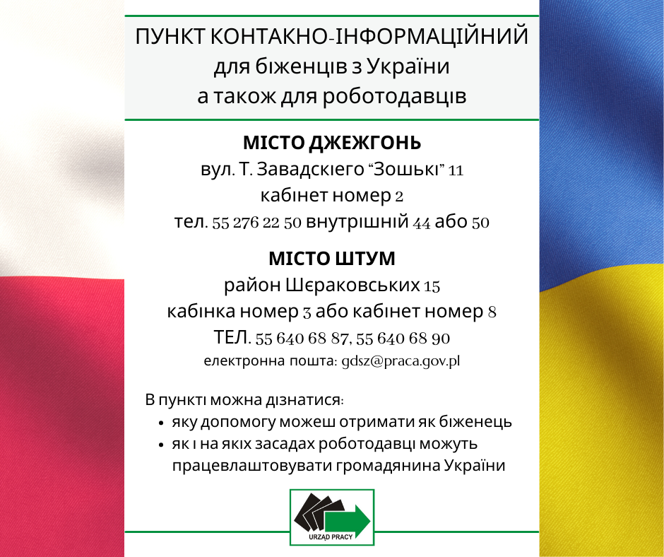 ulotka informacyjna w języku Ukraińskim